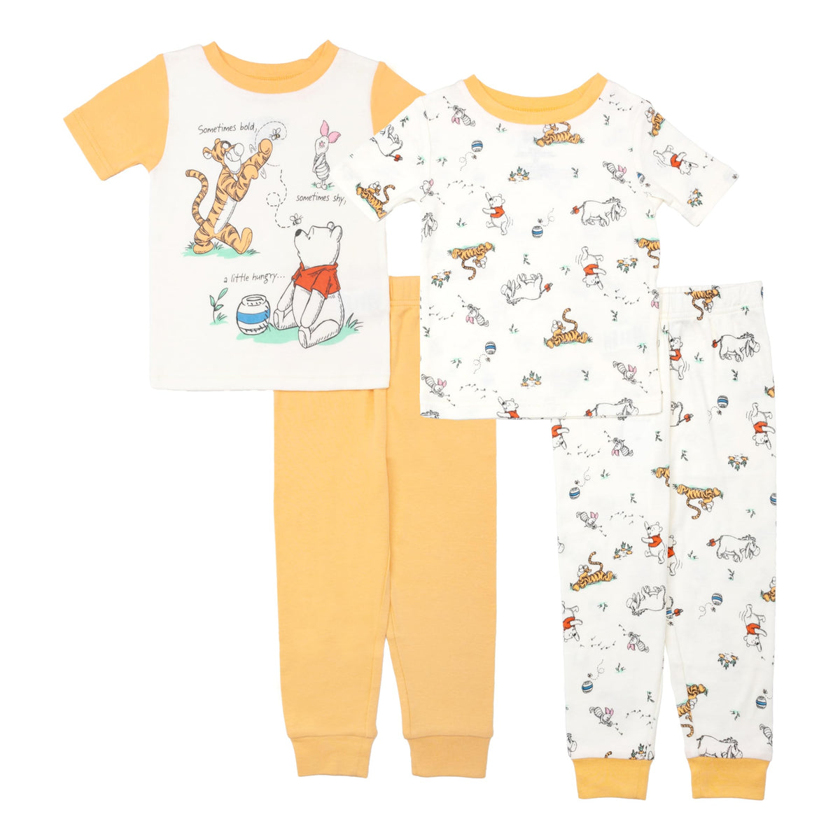 Disney Boys' 4-Piece Snug-fit Cotton Matching Comfortable Pajama Set, Soft & Cute for Kids