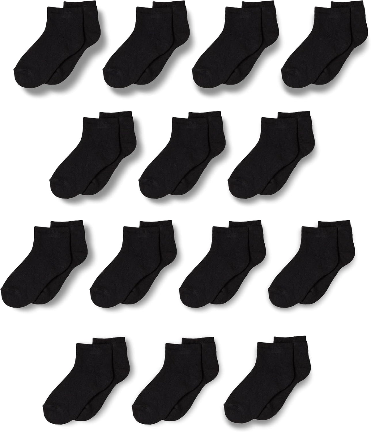 Amazon Essentials Unisex Kids and Toddlers' Cotton Ankle Socks with Cushioned Sole for Boys Girls Toddlers, 14 Pairs