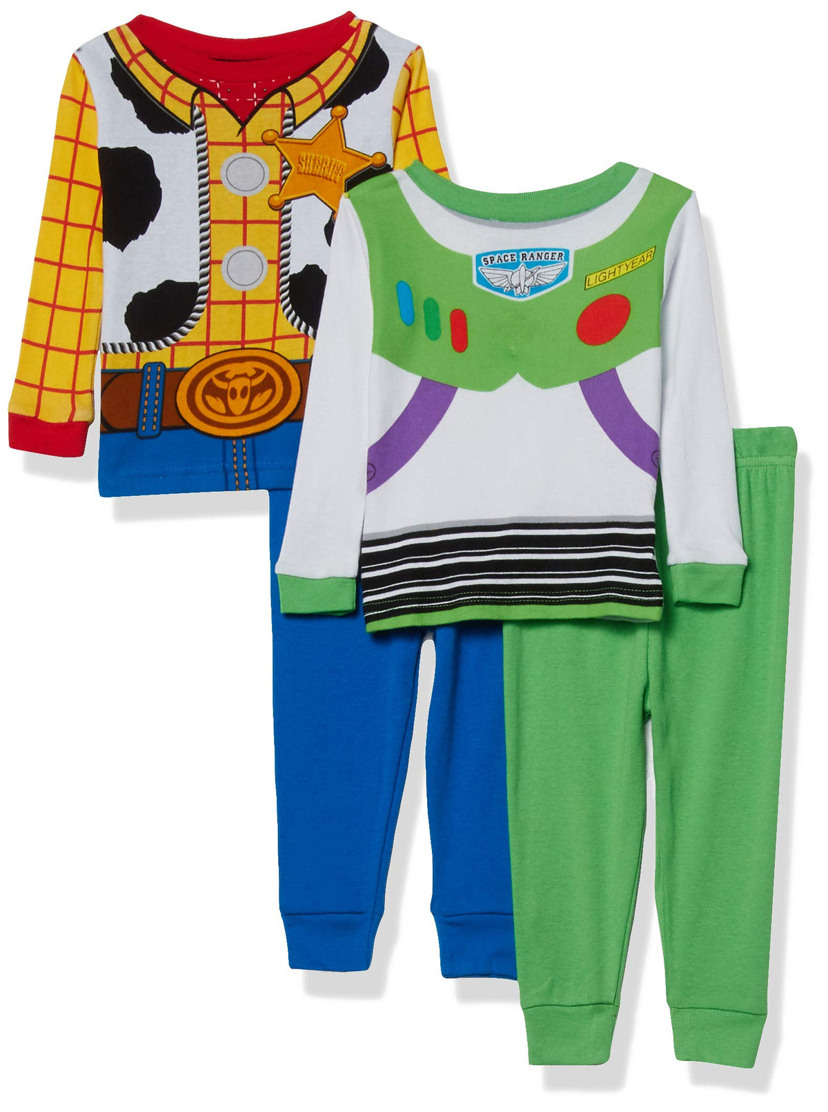Disney Boys' 4-Piece Snug-fit Cotton Matching Comfortable Pajama Set, Soft & Cute for Kids