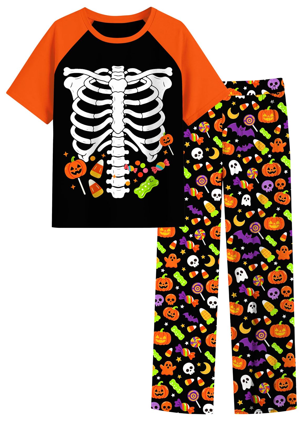 Funnycokid Boys Pajamas 2 Piece Kids Summer Pjs Loose Fit Size 6-12