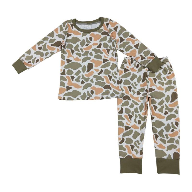 Toddler Boys' 2-Piece Camouflage Sleepwear - Long Sleeve Crew Neck Pyjama Set, Soft Cotton Blend, Hunting Season Outfit, Cozy - Sizes 3-6m, 6-12m, 2t, 3t, Two-Pieces