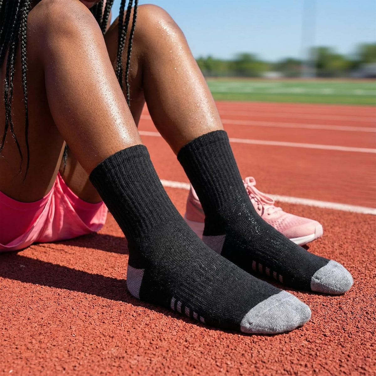 20 Pairs Crew Athletic Socks for Kids Breathable Cushion Crew Socks for Kids Sport Running Traveling