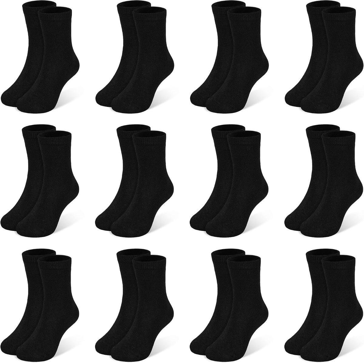 Kids Socks 12 Pairs Crew Socks for Toddler Boys Girls 1-14 Years