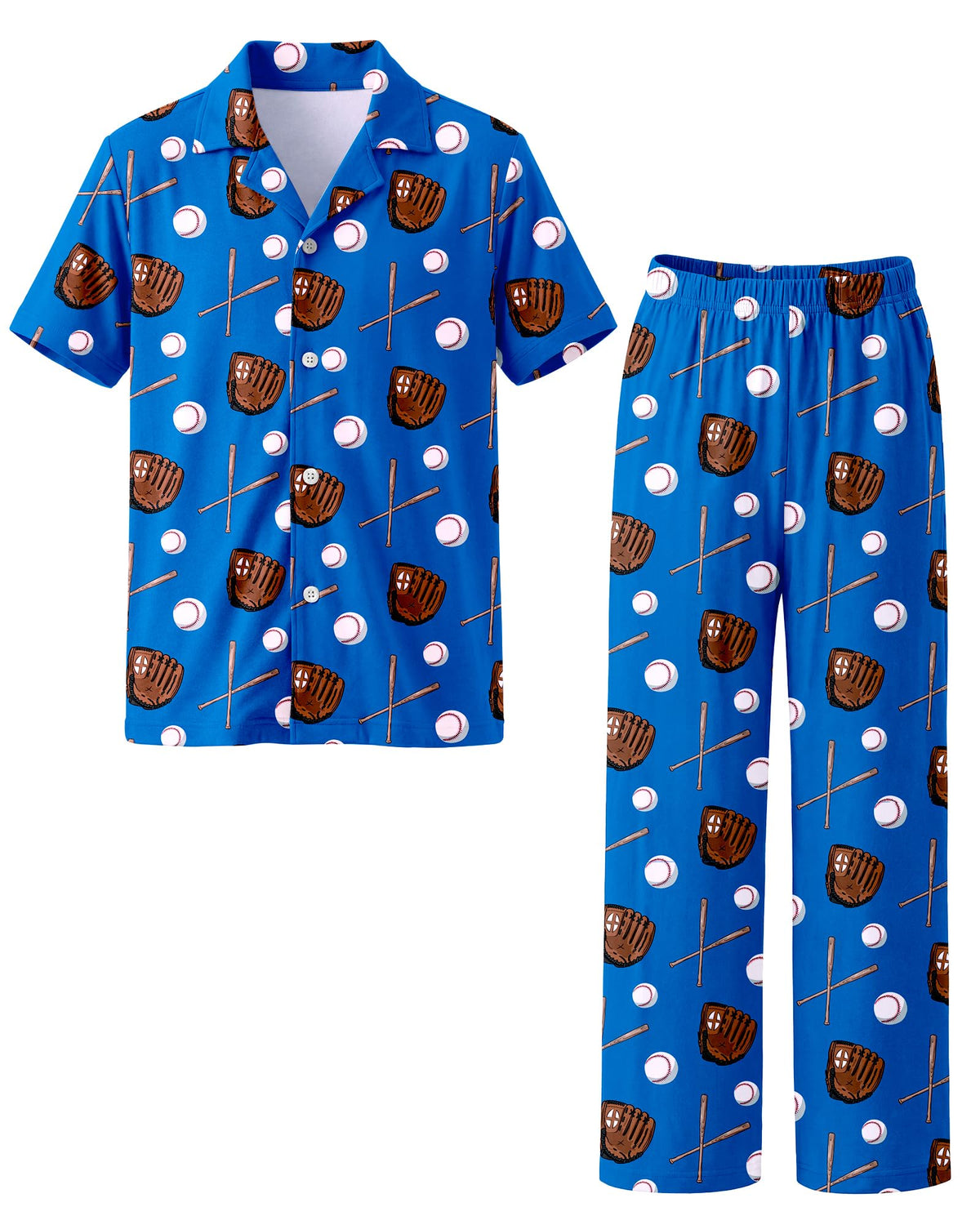 Fiodrimy Boys Pajamas Big Boys Pjs Set Short Sleeves and Pants Sleepwear for Kids Button-Down Jammies Loungewear Size 7-14