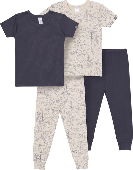 MODERNMOMENTS Baby Viscose 4-piece Tight Fitting Pajama Sets