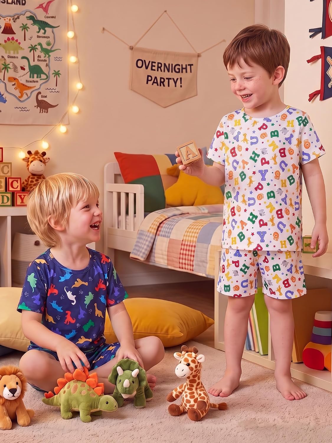 ICOSY Boys Pajamas Set, Soft and Breathable Pjs for Toddler Kids 2-9Y