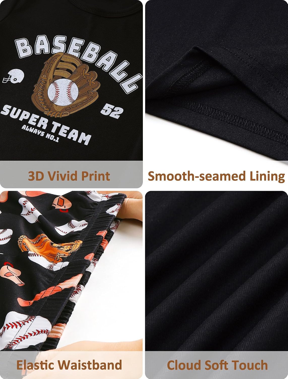 Mikrdoo Boys Pajamas Short Sleeve Summer PJs 2 Piece Sleepwear for Kids Size 2-14 Years