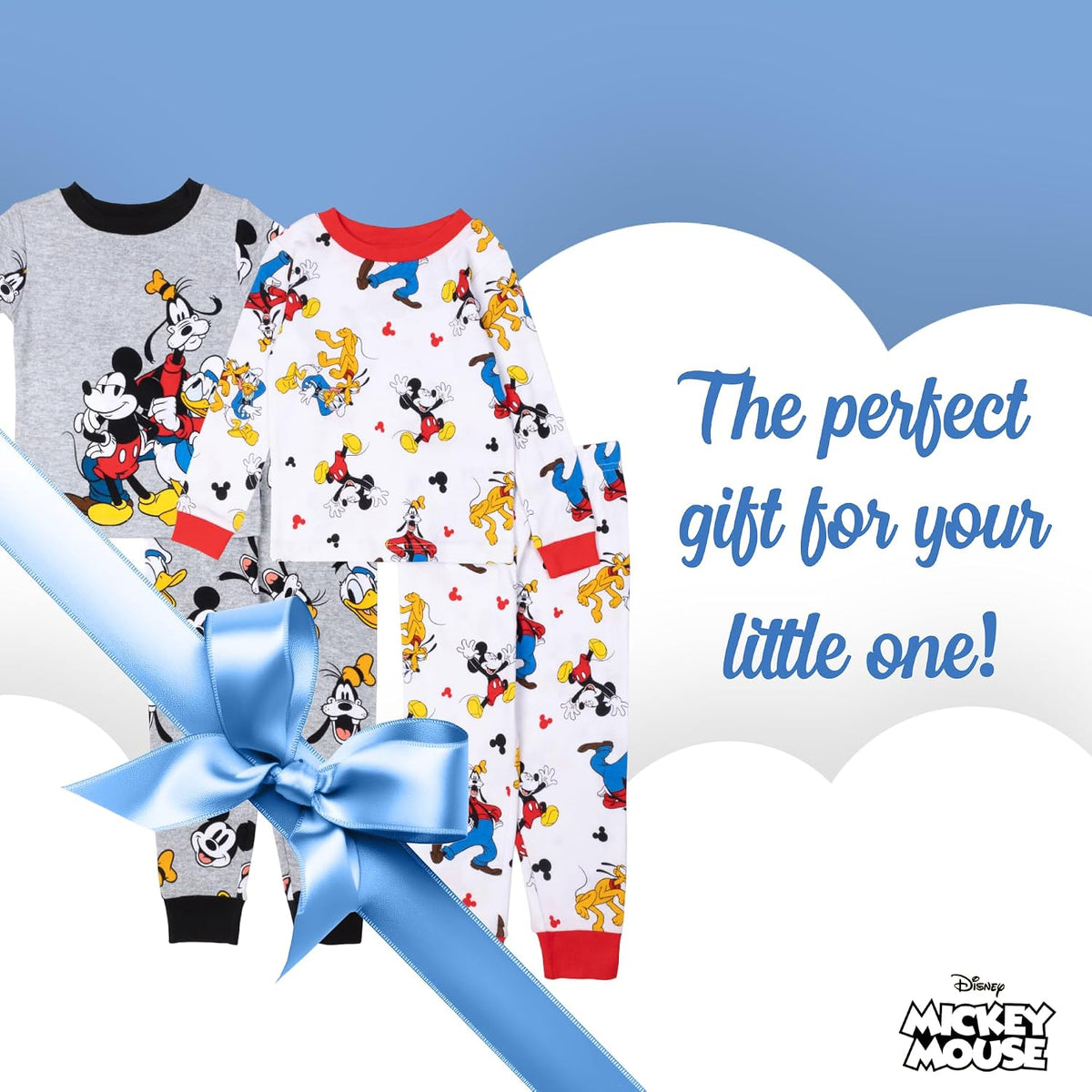 Disney Boys' 4-Piece Snug-fit Cotton Matching Comfortable Pajama Set, Soft & Cute for Kids