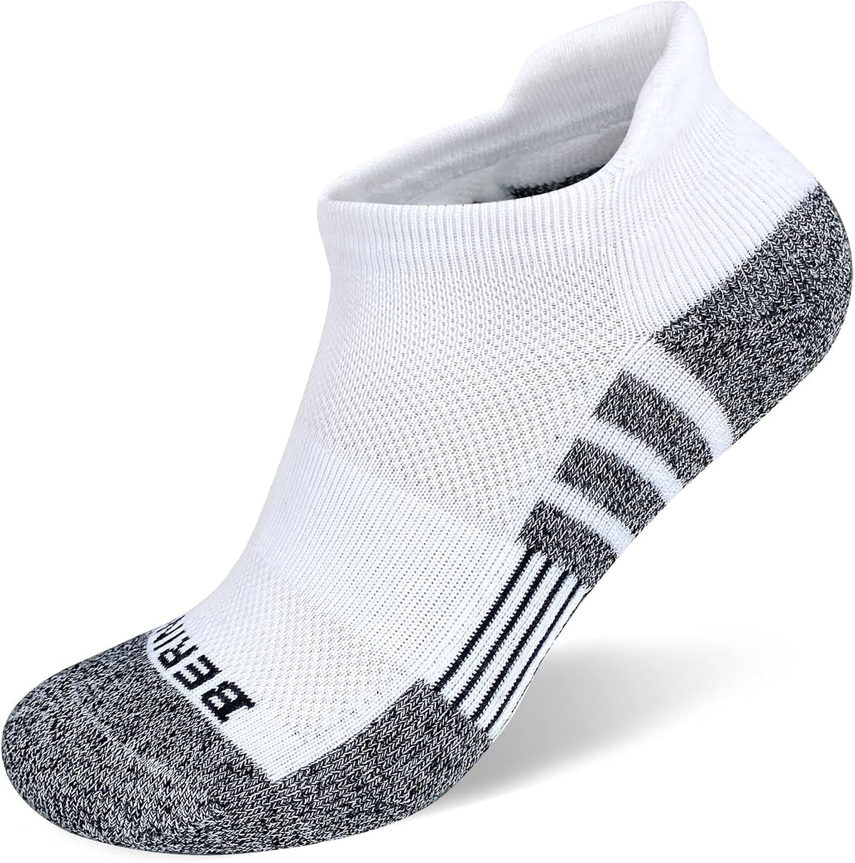 BERING Kids' Athletic Cushion Ankle Socks 6 Pairs Low Cut Heel Tab for Youth Big Boys Girls