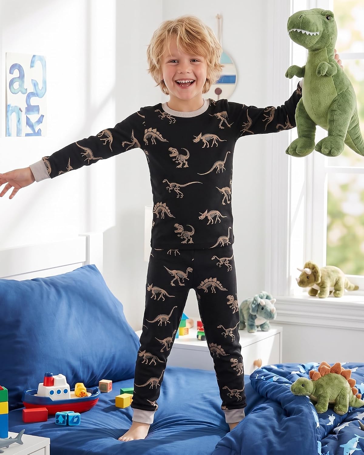 HONGTEYA Toddler Boy Clothes 100% Cotton Long Sleeve Outfit 3-8 Years