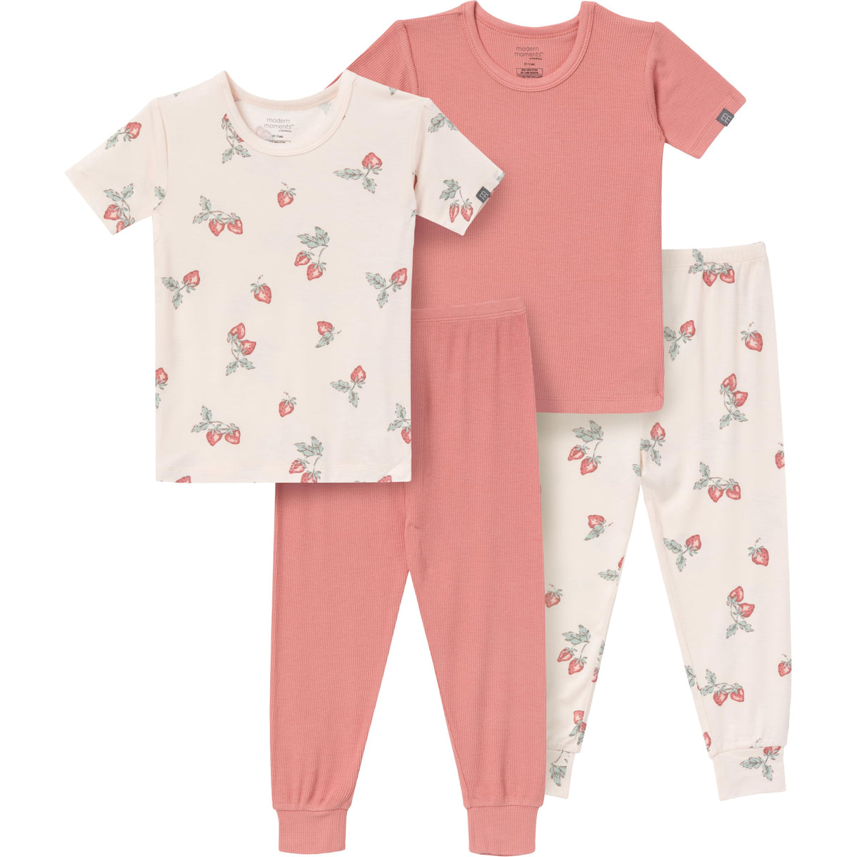MODERNMOMENTS Baby Viscose 4-piece Tight Fitting Pajama Sets