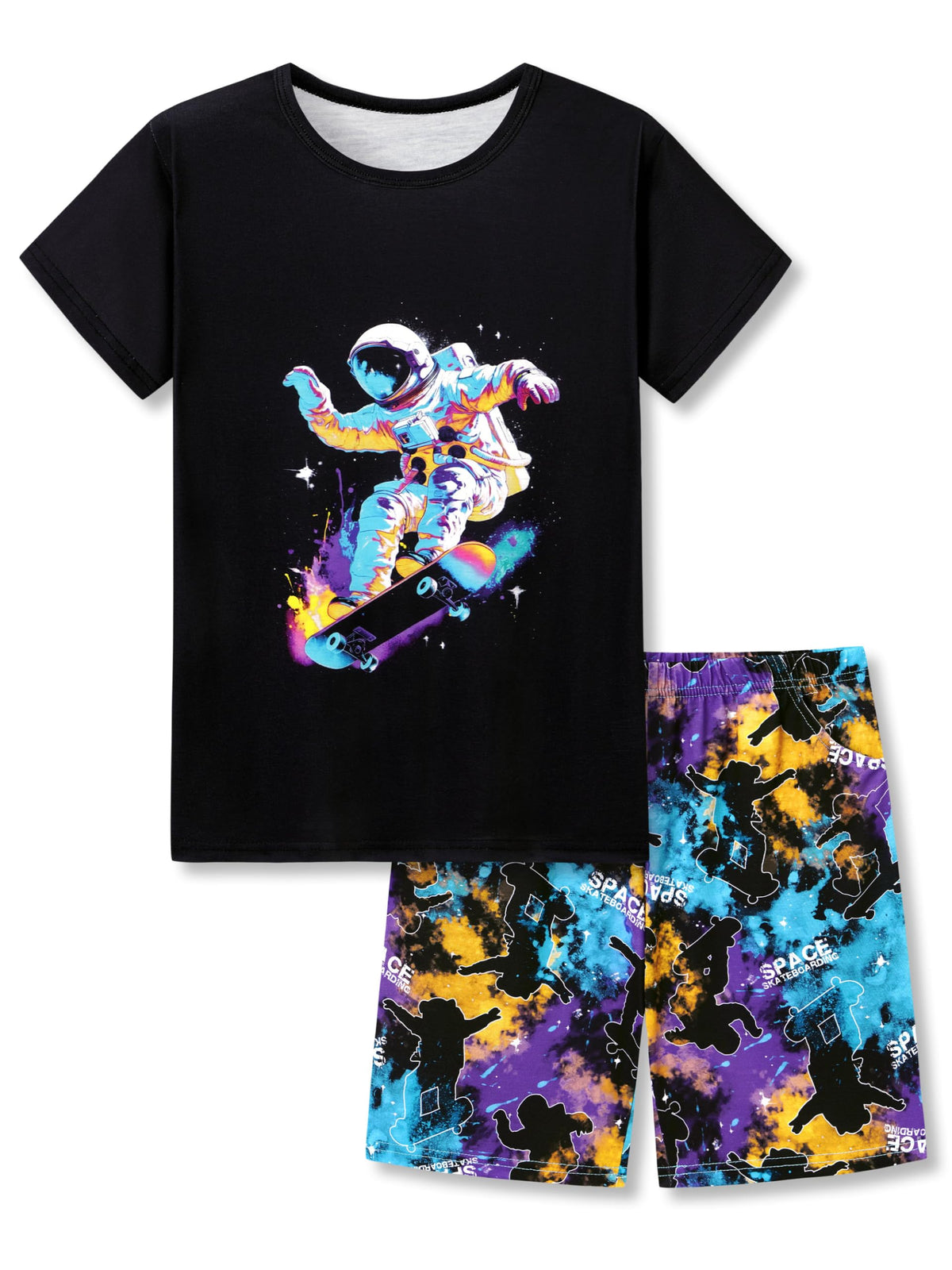Topgal Boys 2-Piece Short Sleeve Tee & Shorts Pajamas Set Size 6-18