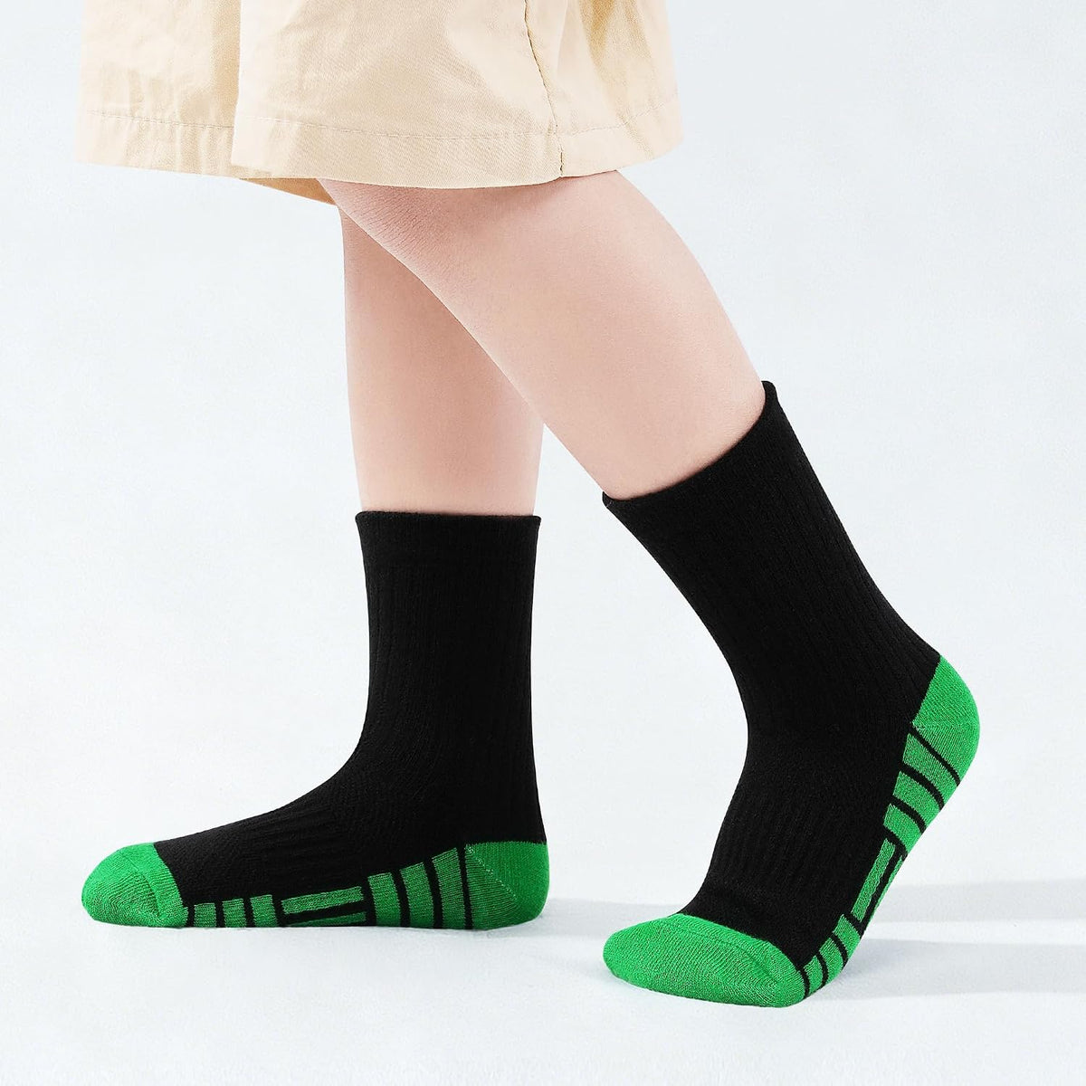 ZERULETS 12 Pairs Kids Socks Boys Crew Athletic Cotton Socks for 1-14 Years