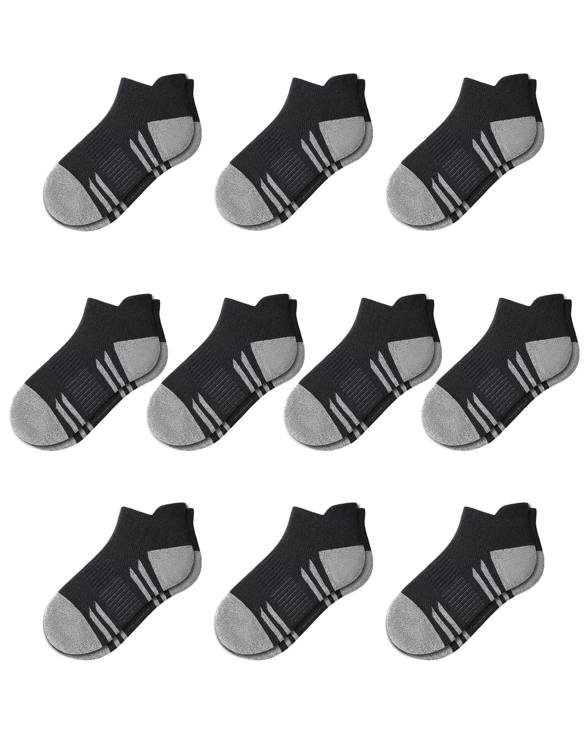 Somaibo 10 Pairs Boys Girls Ankle Socks Kids Athletic Socks No Show