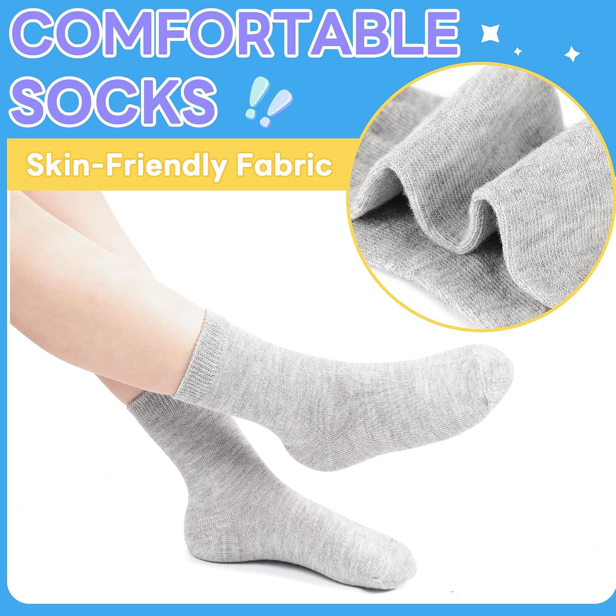 ZERULETS 20 Pairs Toddler Socks Kids Boys Crew Socks 1-13 Years