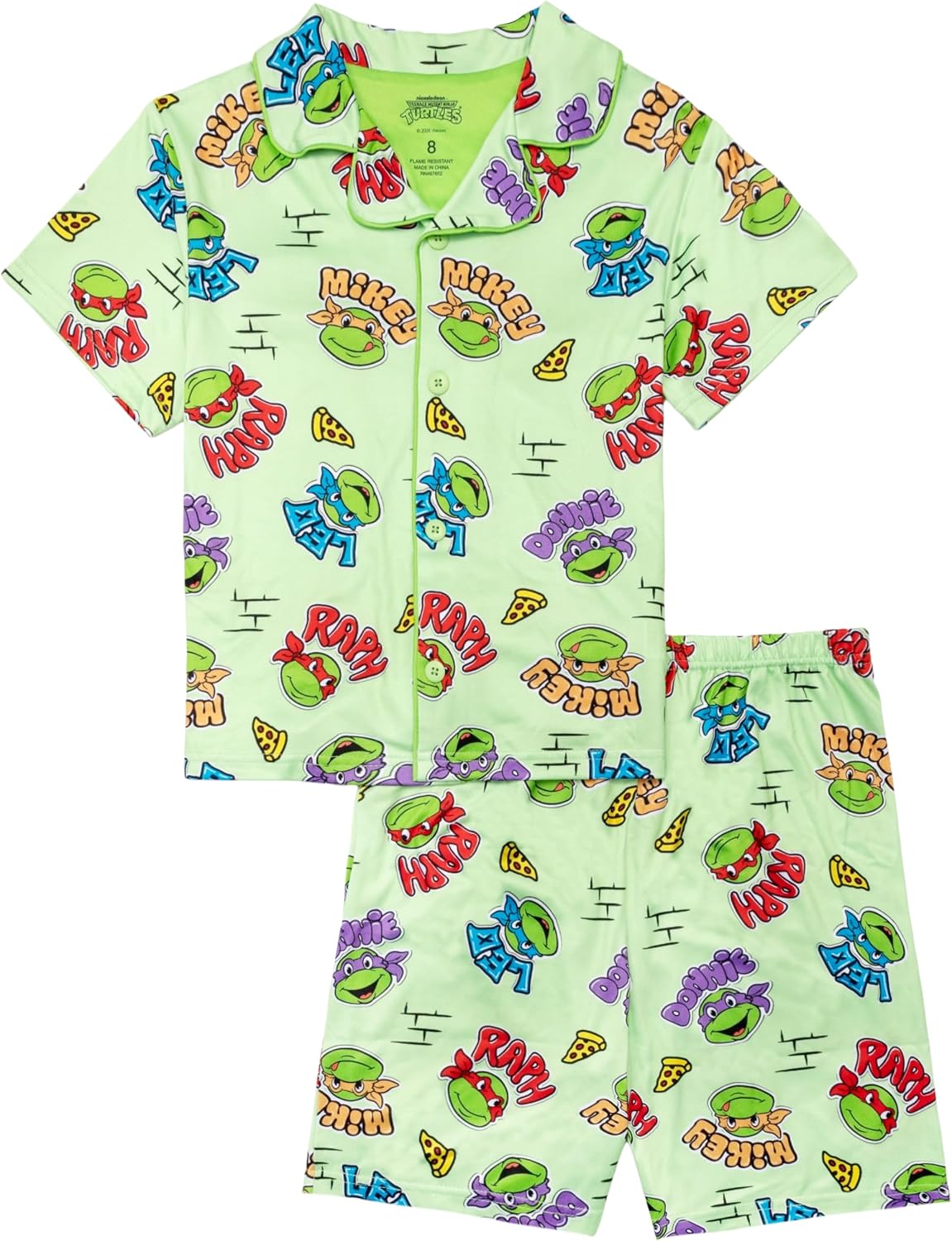 Nickelodeon Boys' 2-piece Loose-fit Button-Down Matching Pajama Set
