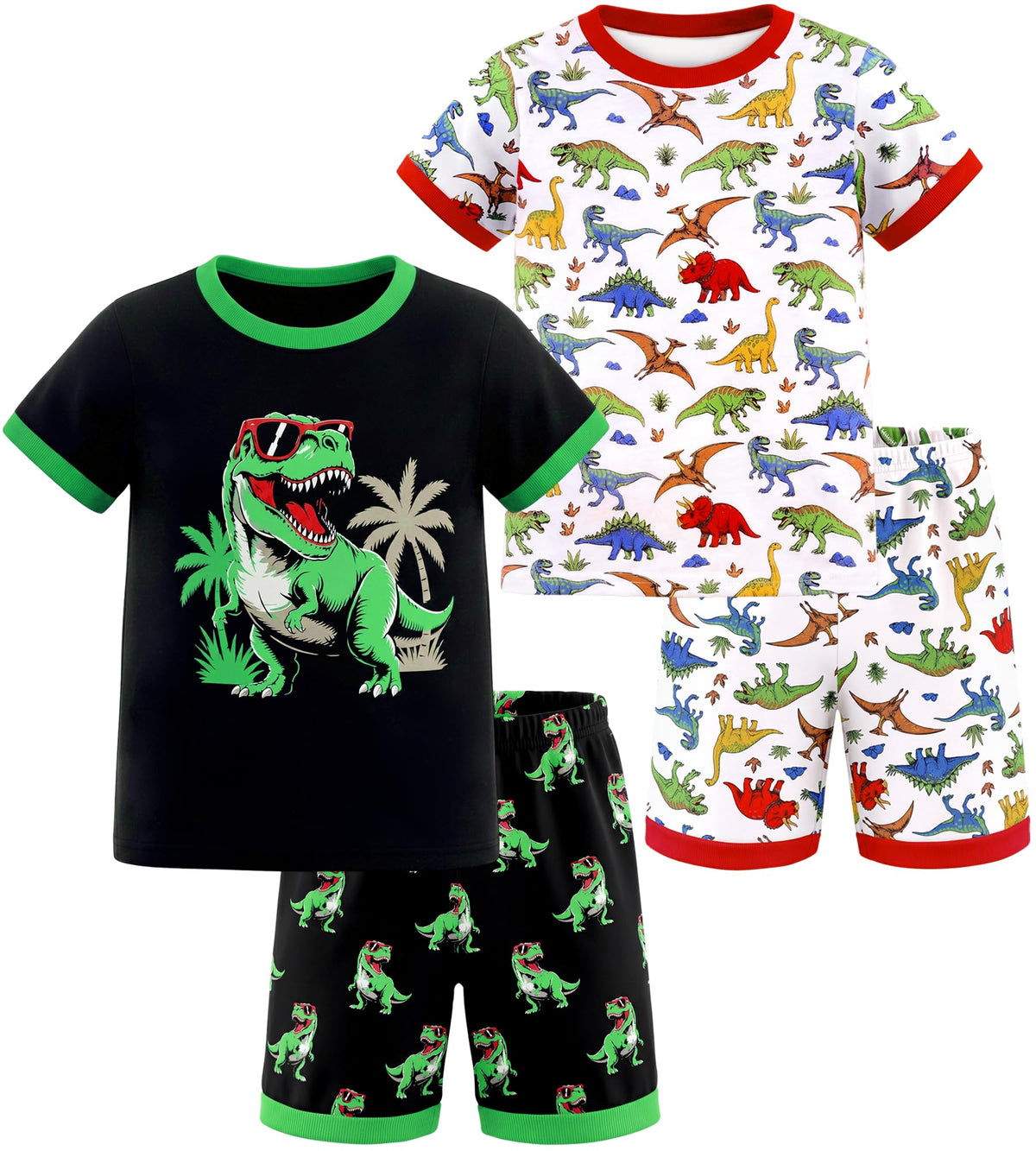 HONGTEYA Cotton Toddler Boys Clothes Kids Outfits Short Sleeve Set For 2-7T