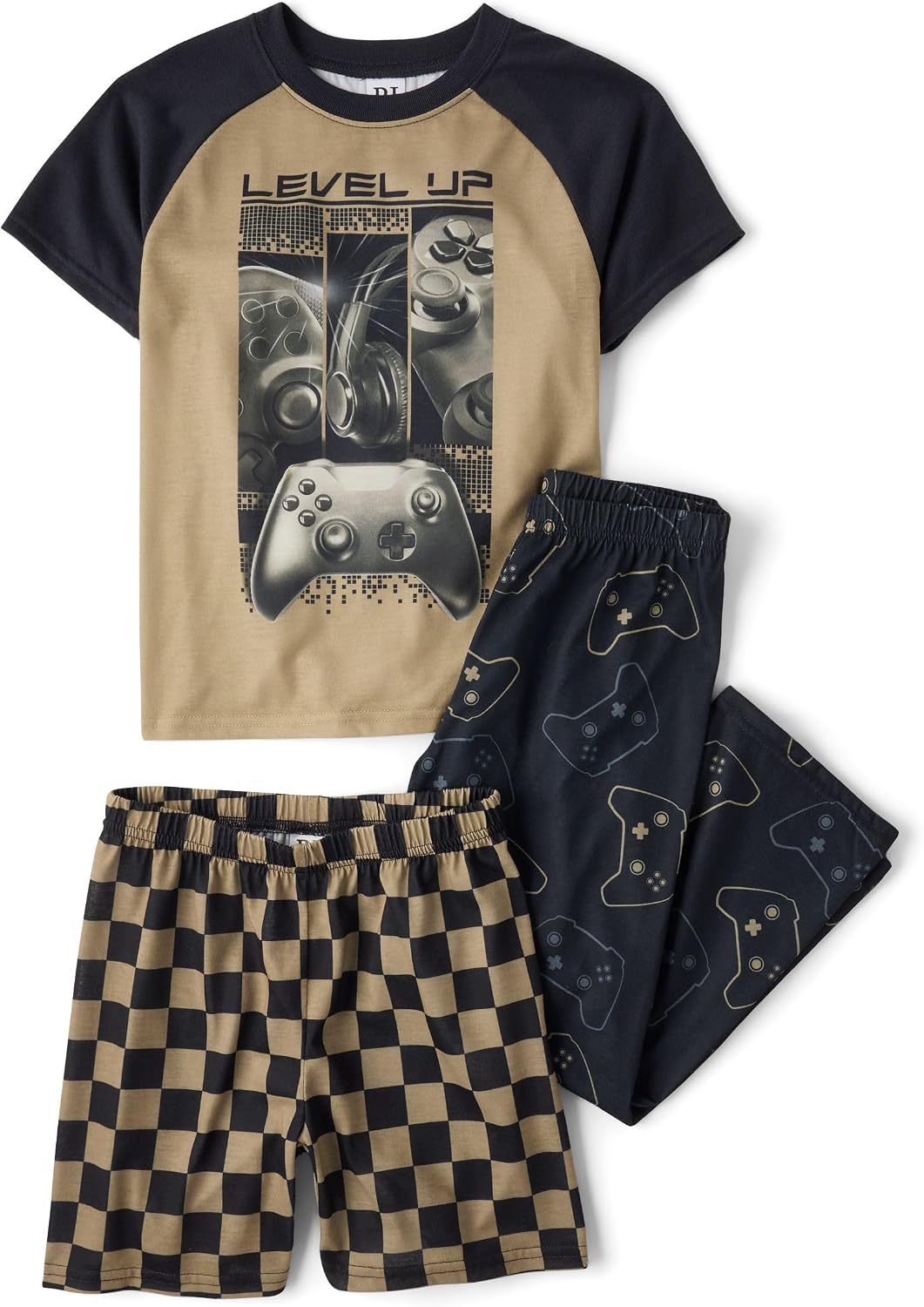 The Children's Place Boys' Short Sleeve Pant and Shorts, 3-piece Pajama Sets