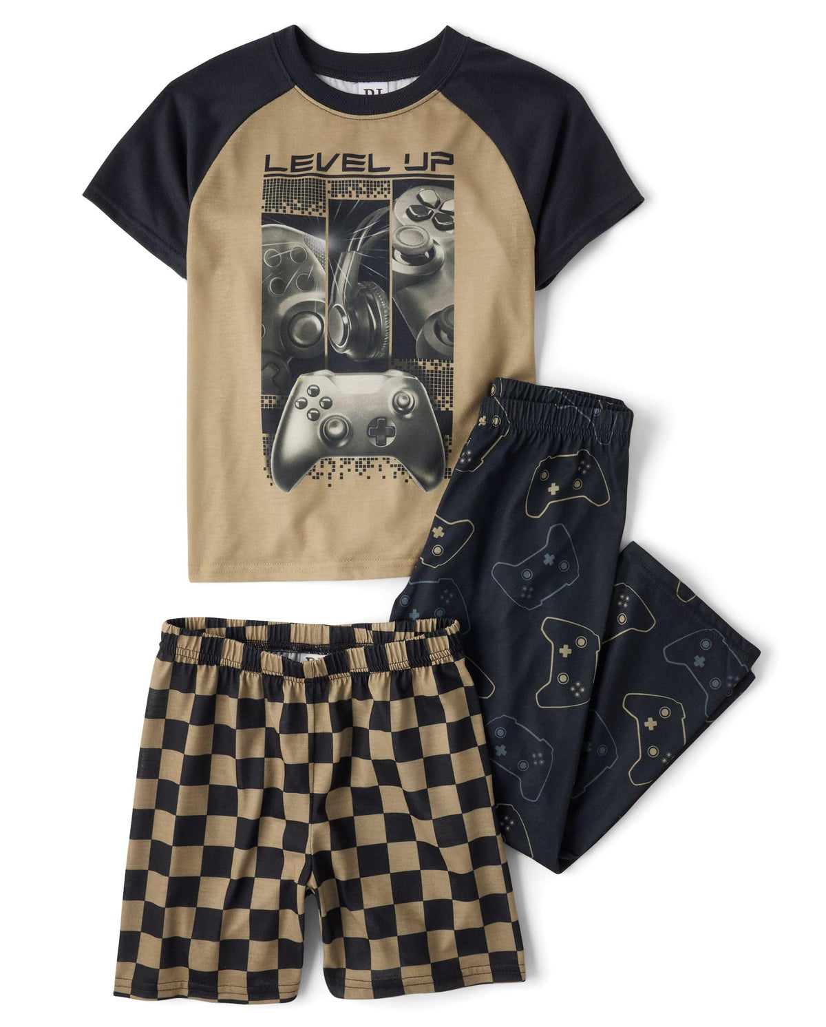 The Children's Place Boys' Short Sleeve Pant and Shorts, 3-piece Pajama Sets