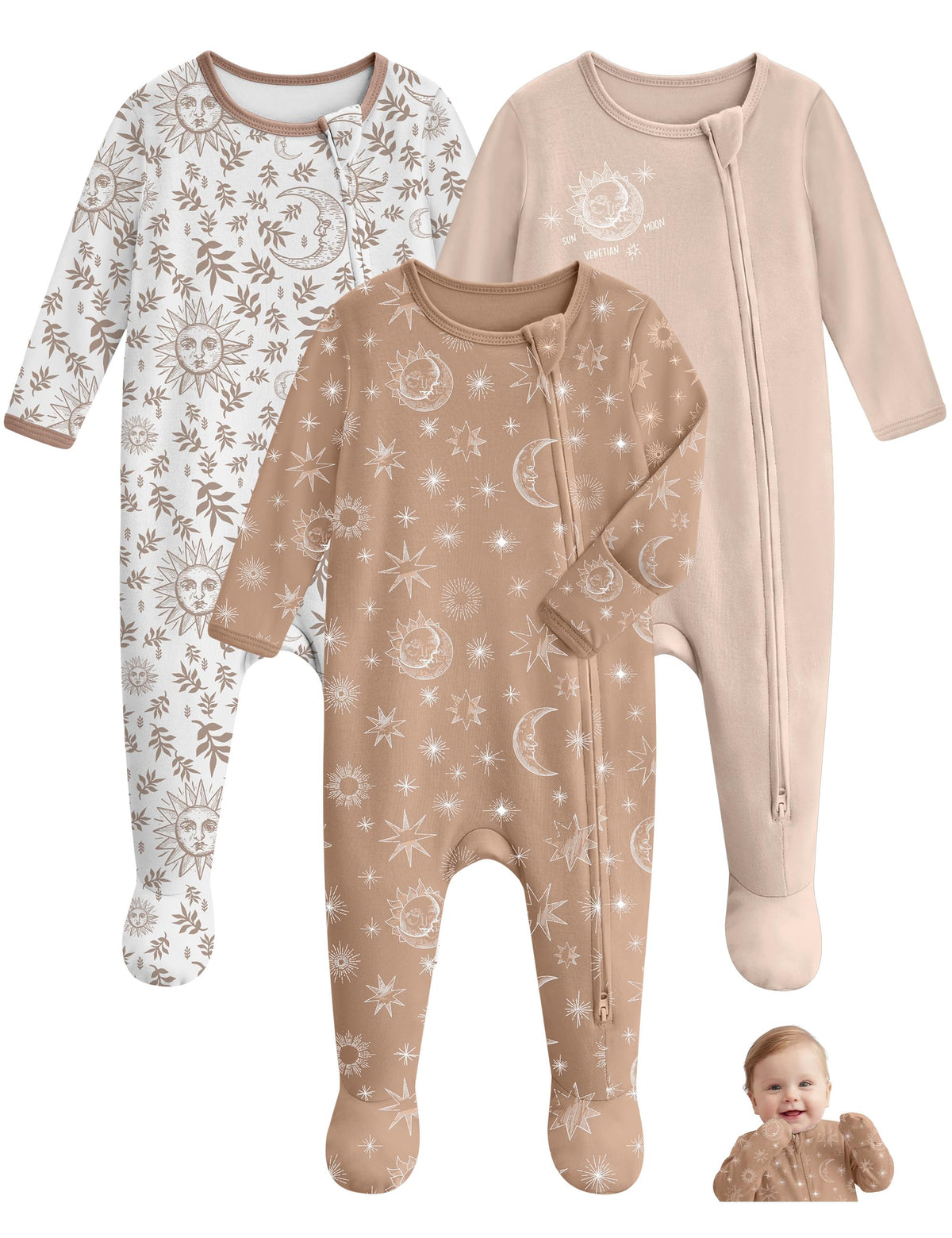 Unnivoll Baby Sleepers 100% Organic Cotton Baby Pajamas Boys Girls Clothes