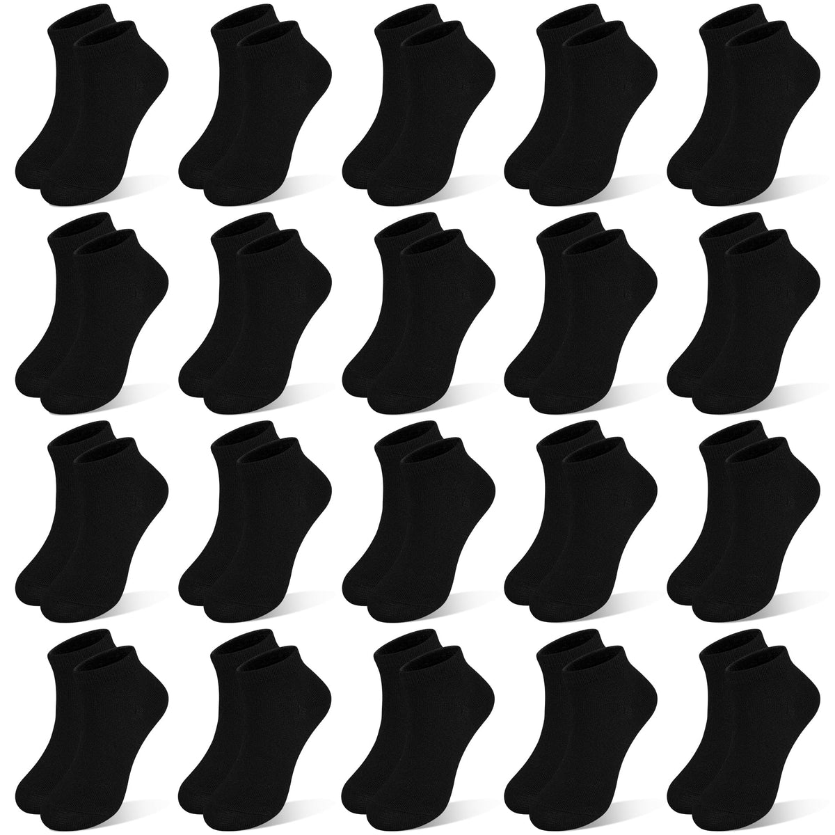 ZERULETS Kids Socks, 20 Pairs Boys Girls Low Cut Ankle Socks 1-13 Years