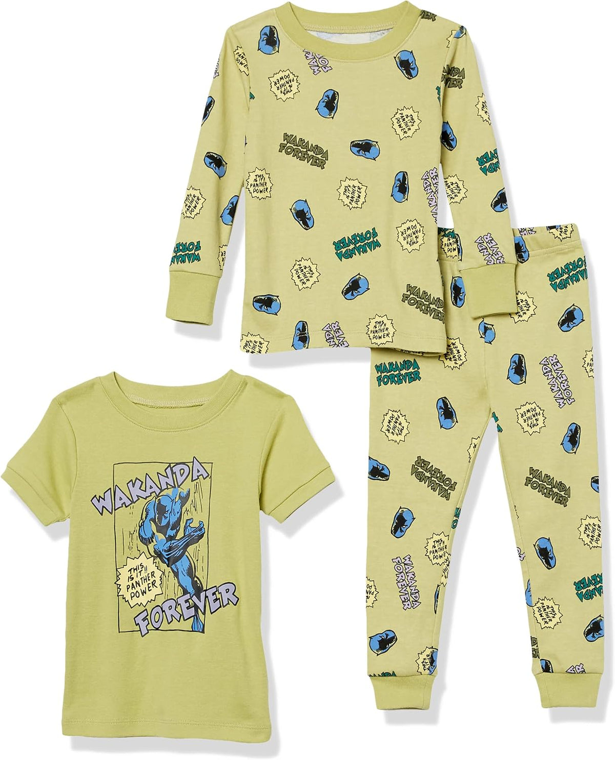 Amazon Essentials Disney | Marvel | Star Wars Boys and Toddlers' Snug-Fit Cotton Pajamas Sleepwear Sets for Toddler