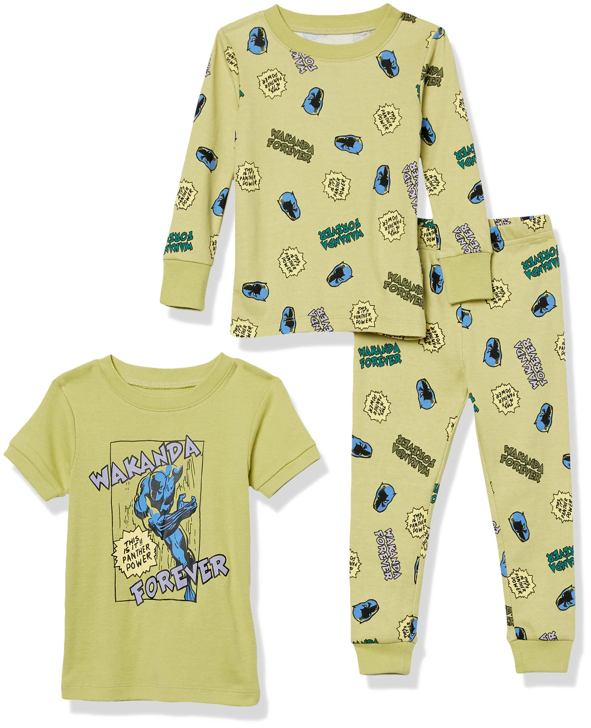 Amazon Essentials Disney | Marvel | Star Wars Boys and Toddlers' Snug-Fit Cotton Pajamas Sleepwear Sets for Toddler