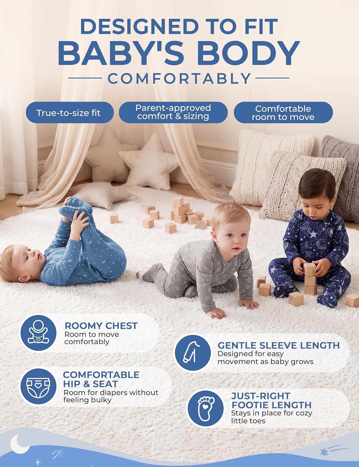 Unnivoll Baby Sleepers 100% Organic Cotton Baby Pajamas Boys Girls Clothes