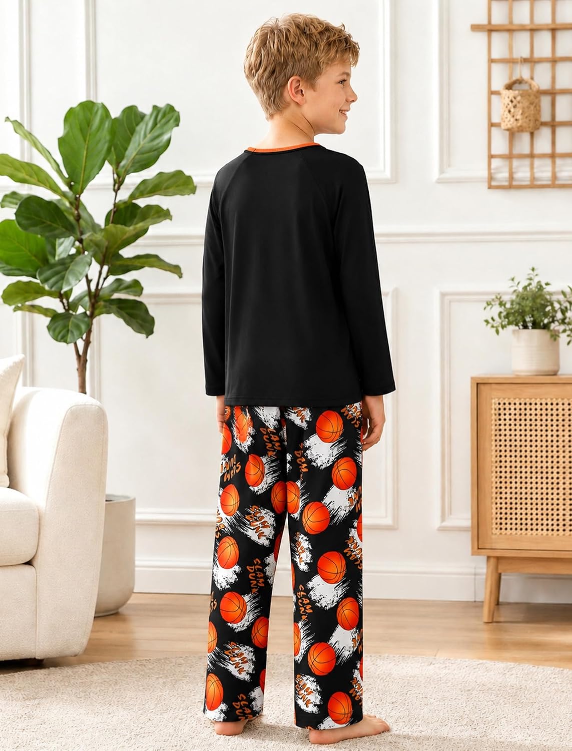 Mikrdoo Boys Pajamas Soft Stretchy Long Sleeve 2-Piece Sleep Set 6Y-16Y