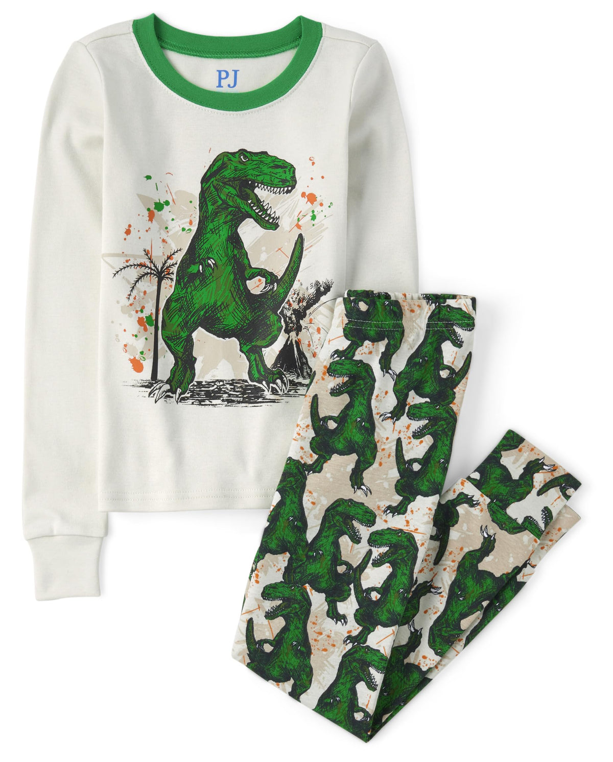 The Children's Place Boys' 100% Cotton Long Sleeve Top and Pants,2 Piece Pajama Set