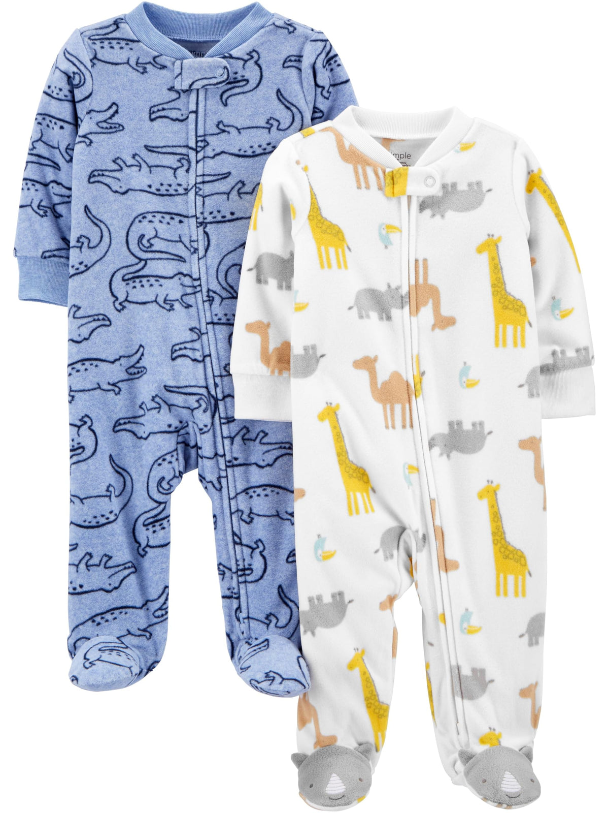 Simple Joys by Carter's Unisex Baby 2-pack Neutral Fleece Footed Sleep and Play