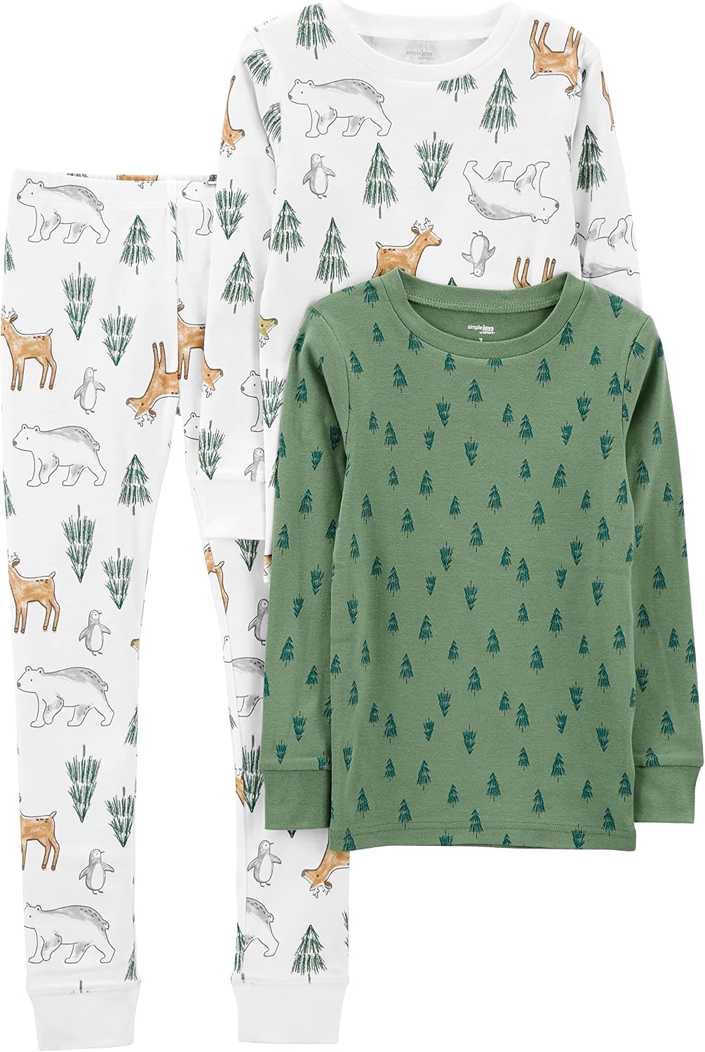 Simple Joys by Carter's Baby 3-Piece Snug-fit Cotton Holiday Pajama Set