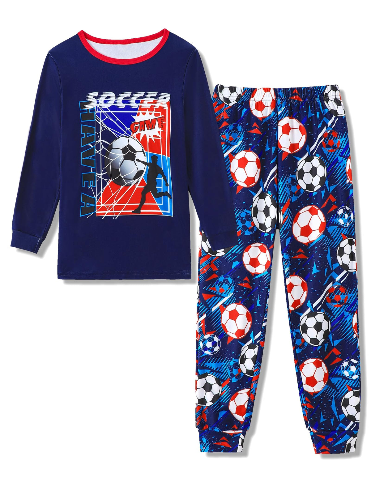 Mikrdoo Boys Pajamas 2 Piece Long Sleeve Top and Pants Set Kids 6-16Y