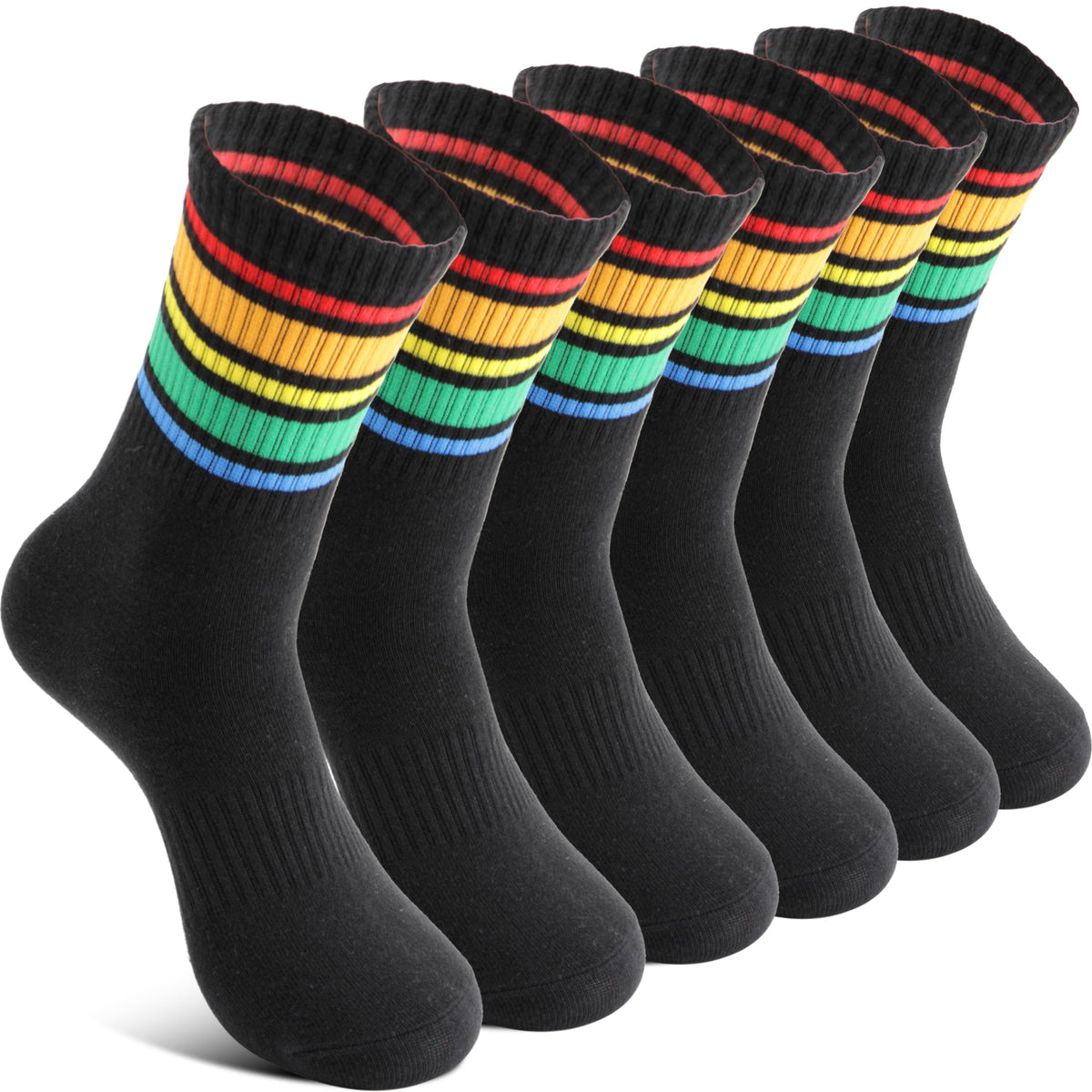 Welwoos 6 Pairs Kids Boys Girls Socks Athletic Basketball Youth Sport Crew Cotton Breathable Soft Socks