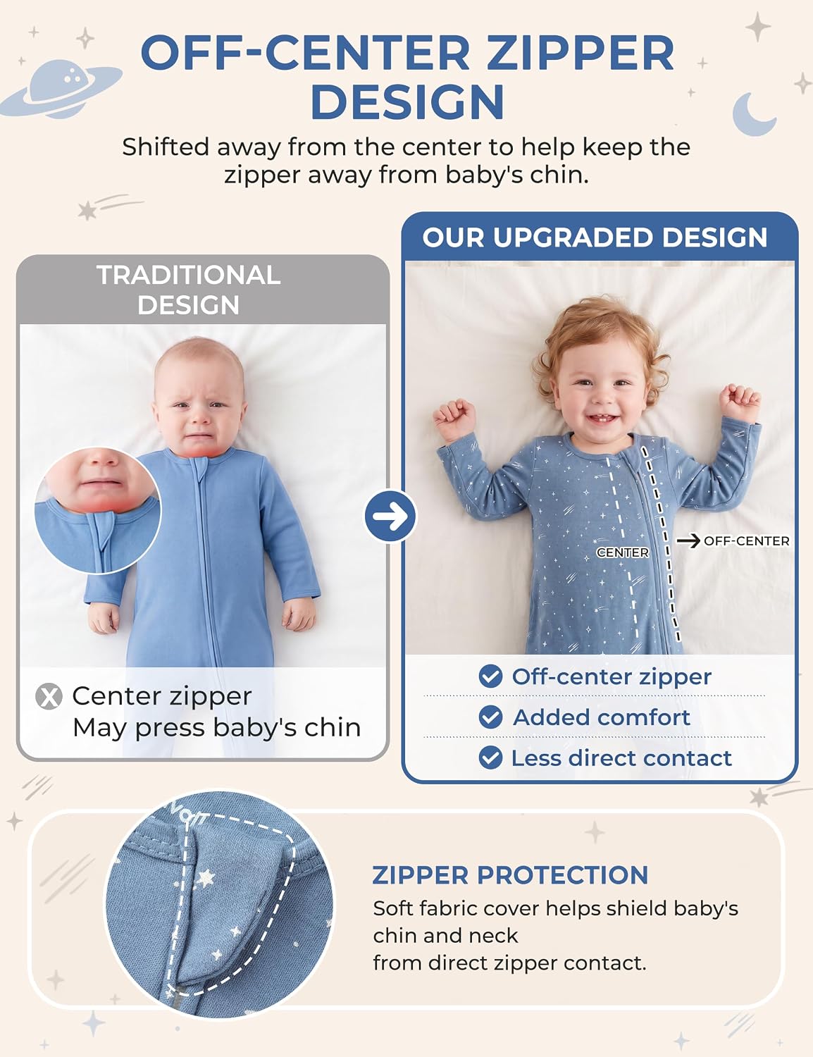 Unnivoll Baby Sleepers 100% Organic Cotton Baby Pajamas Boys Girls Clothes