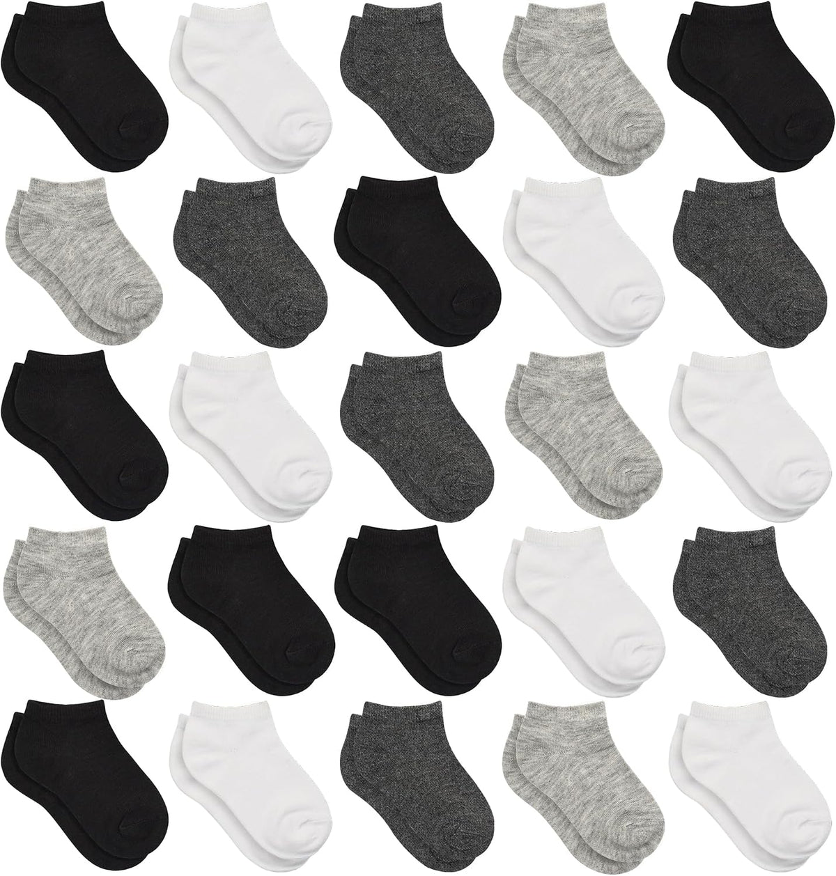 Kids Socks - 25 Pairs Toddler Ankle Socks Set (1-14 Years Old)