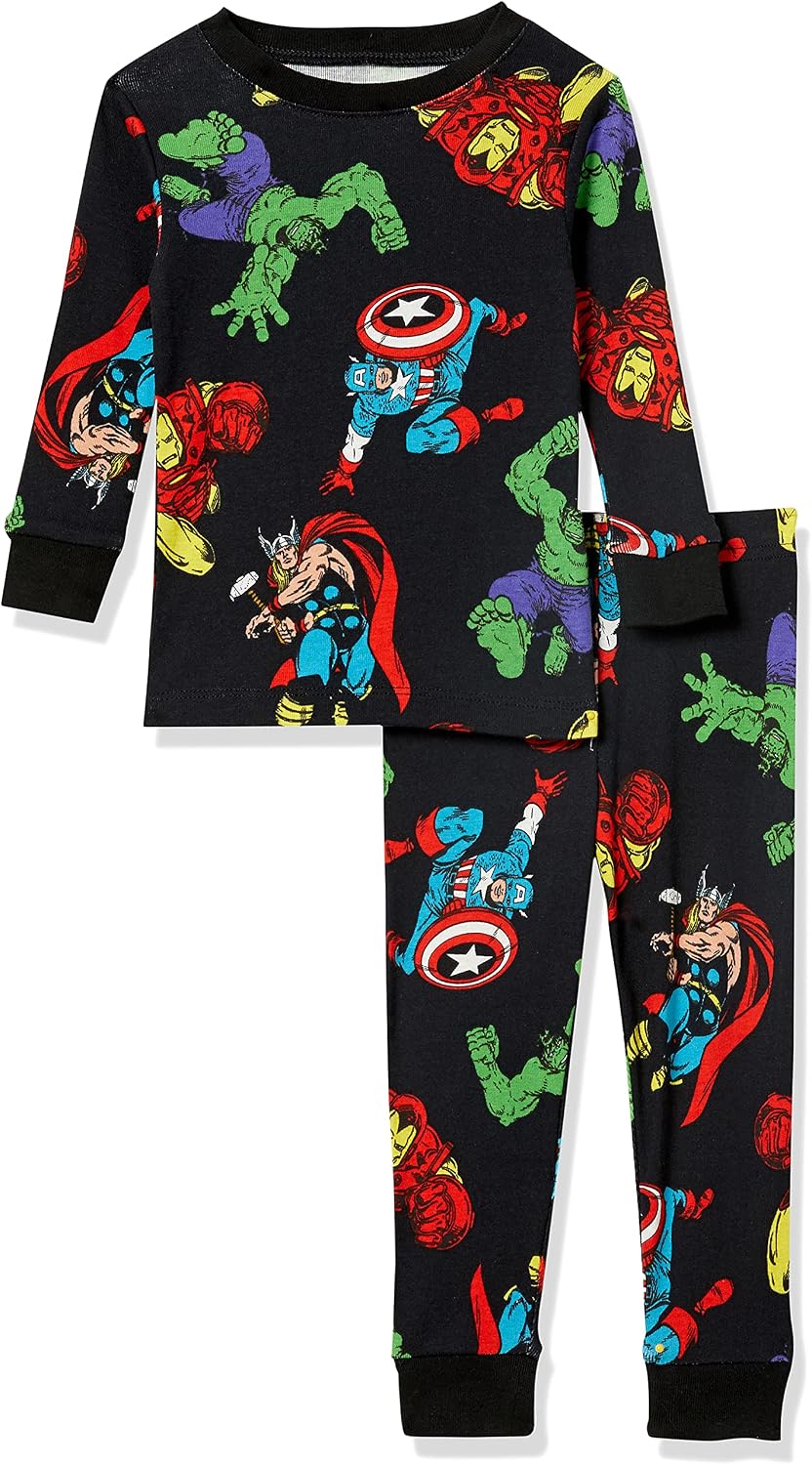 Amazon Essentials Disney | Marvel | Star Wars Boys and Toddlers' Snug-Fit Cotton Pajamas Sleepwear Sets for Toddler