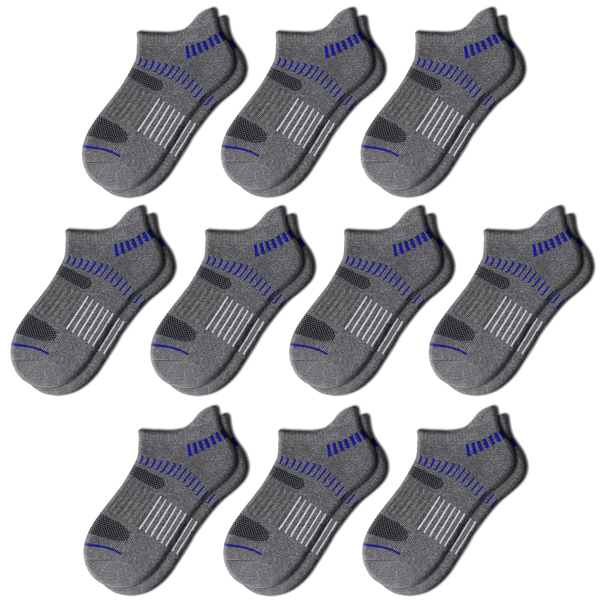 Comfoex 10 Pairs Boys Socks For Kids 4-6 8-10 6-8 Years Old Athletic Ankle Socks Short Cotton Socks With Cushioned Sole