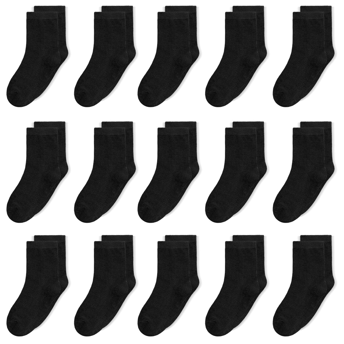 GENTABY Toddlers Kids Crew Socks 15 Pairs Boys Socks for Kids 1-14 Years