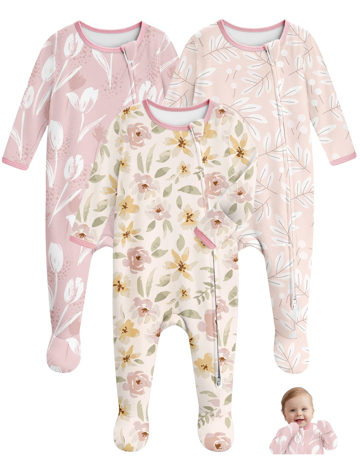 Unnivoll Baby Sleepers 100% Organic Cotton Baby Pajamas Boys Girls Clothes