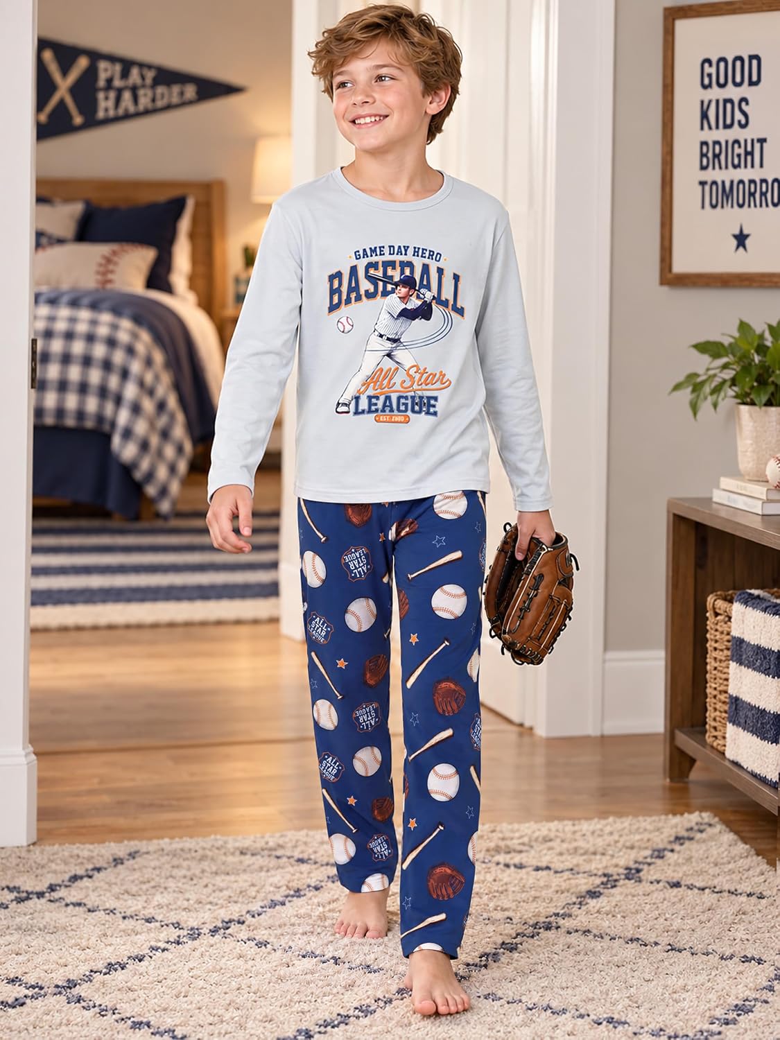 Beezizac Boys Pajamas Game/Ninja/Dinosaur Long Sleeve & Pants PJ Size 6-18