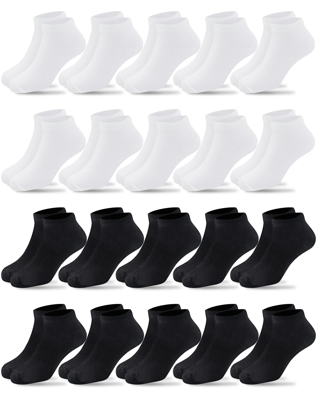 Duufin Kids Socks 20 Pairs Ankle Socks for Kids Boys Girls 4-15 Years Old