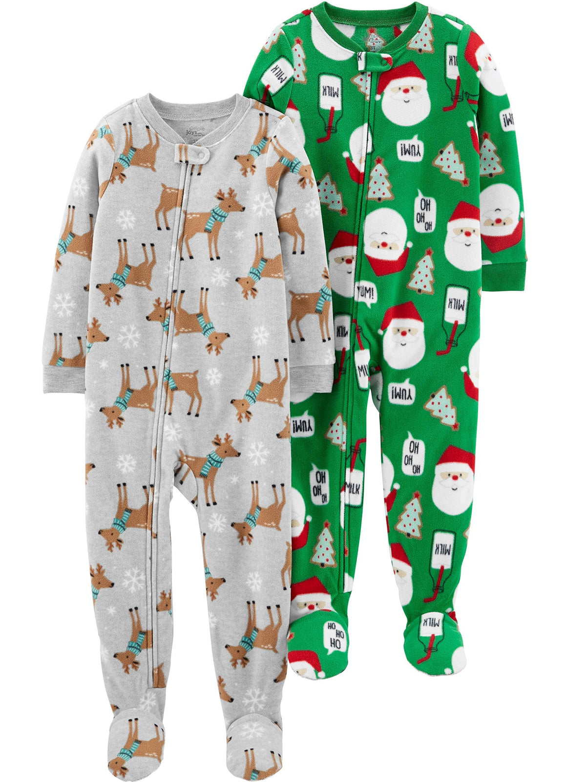 Simple Joys by Carter's Unisex Child Holiday Loose-fit Flame Resistant Fleece Footed Pajamas
