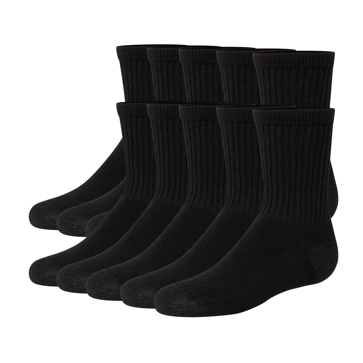 Hanes Boys' Uniform Crew Socks | Moisture-Wicking, 10-Pack for School