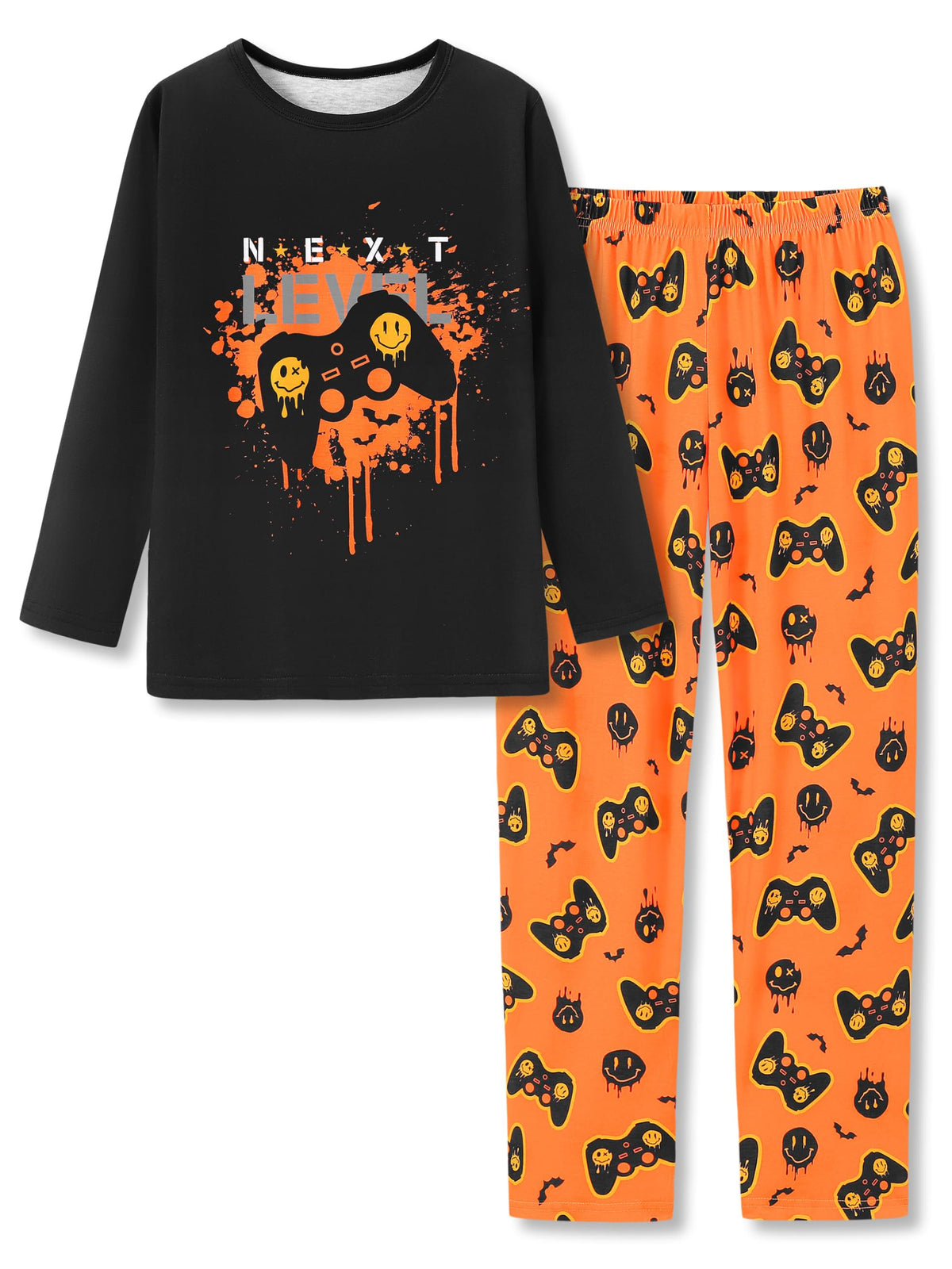 Tebbis Boys Trendy Graphic Long Sleeves & Pants Winter Pajamas Sizes 6-18