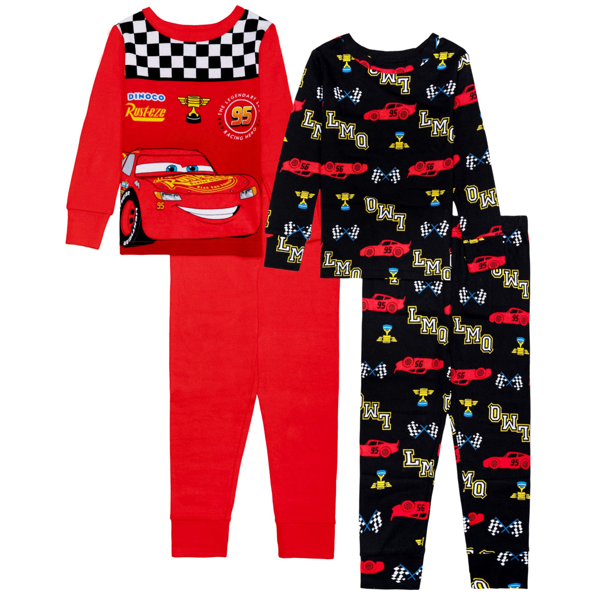 Disney Boys' 4-Piece Snug-fit Cotton Matching Comfortable Pajama Set, Soft & Cute for Kids