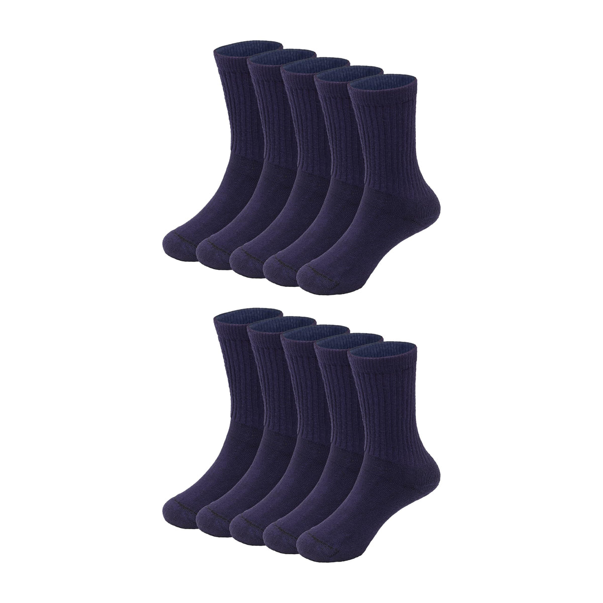Hanes Boys' Uniform Crew Socks | Moisture-Wicking, 10-Pack for School