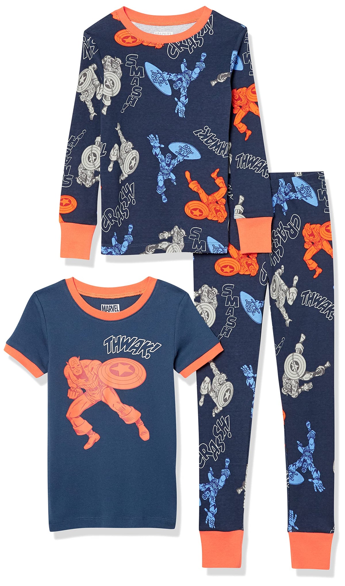 Amazon Essentials Disney | Marvel | Star Wars Boys' Snug-Fit Cotton Pajama Sleepwear Sets
