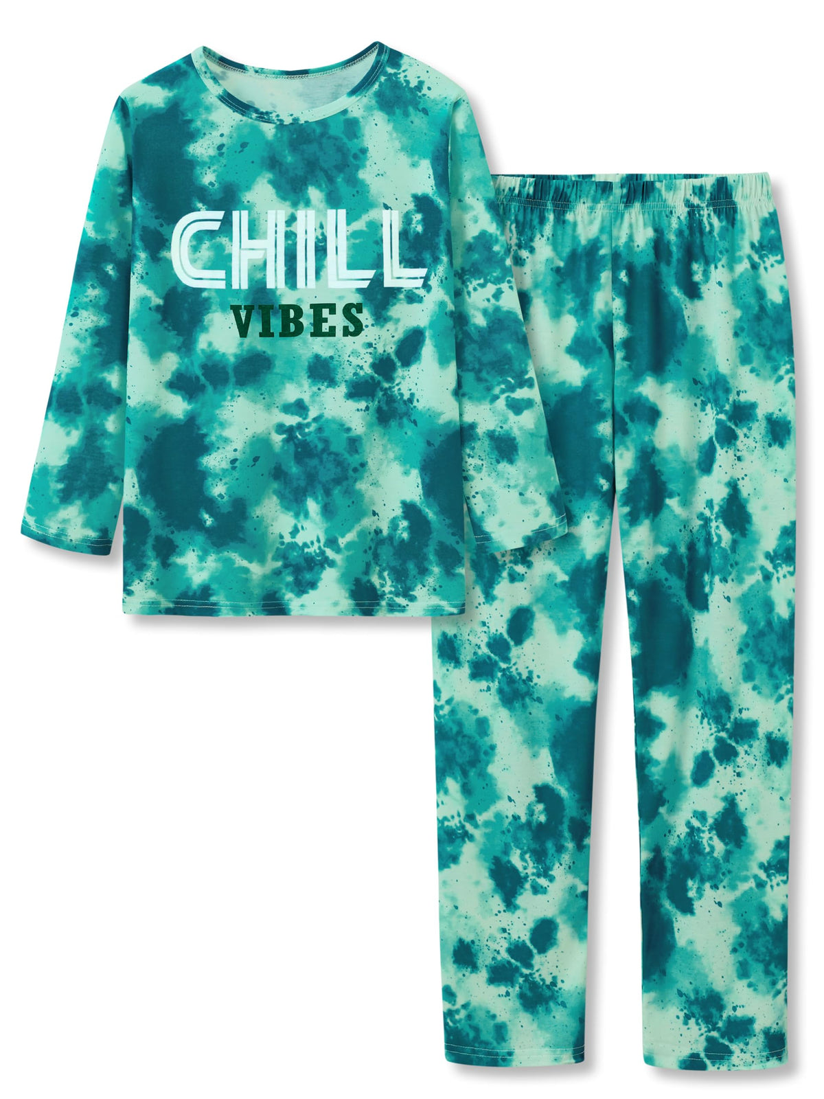 Tebbis Boys Comfy Trendy Print Long Sleeve & Pants Pajama Set Sizes 6-18