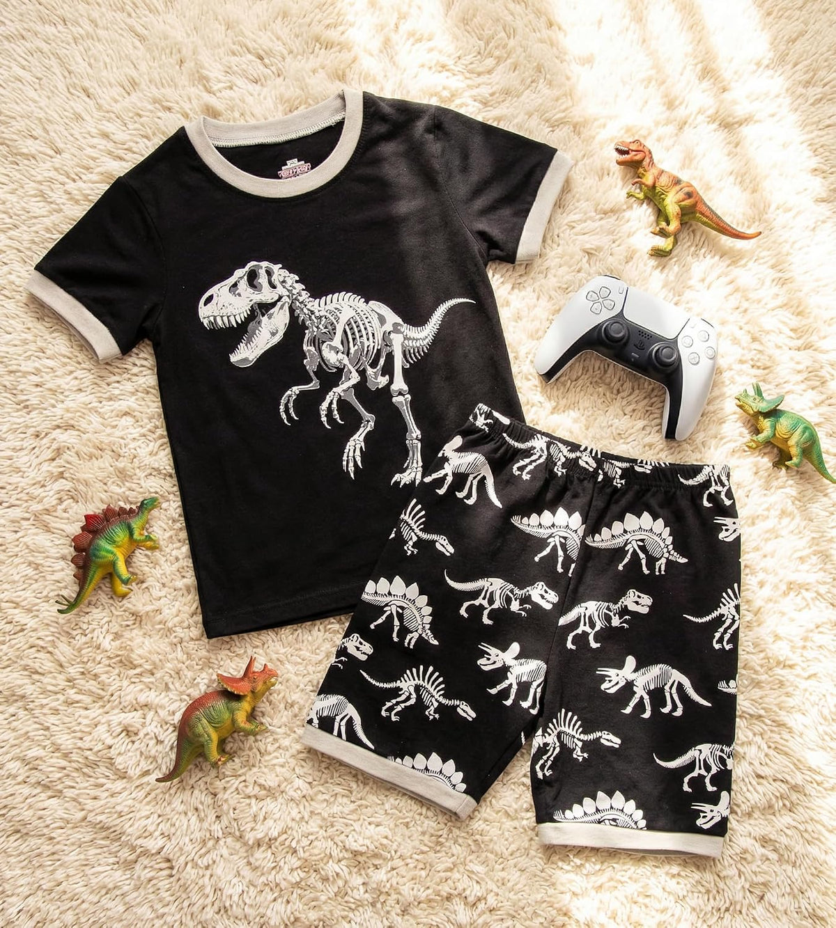 HONGTEYA Cotton Toddler Boys Clothes Kids Outfits Short Sleeve Set For 2-7T